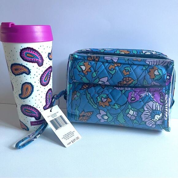 VERA BRADLEY BUNDLE | 3 Piece Cosmetic Bag + Tumbler - Picture 2 of 6